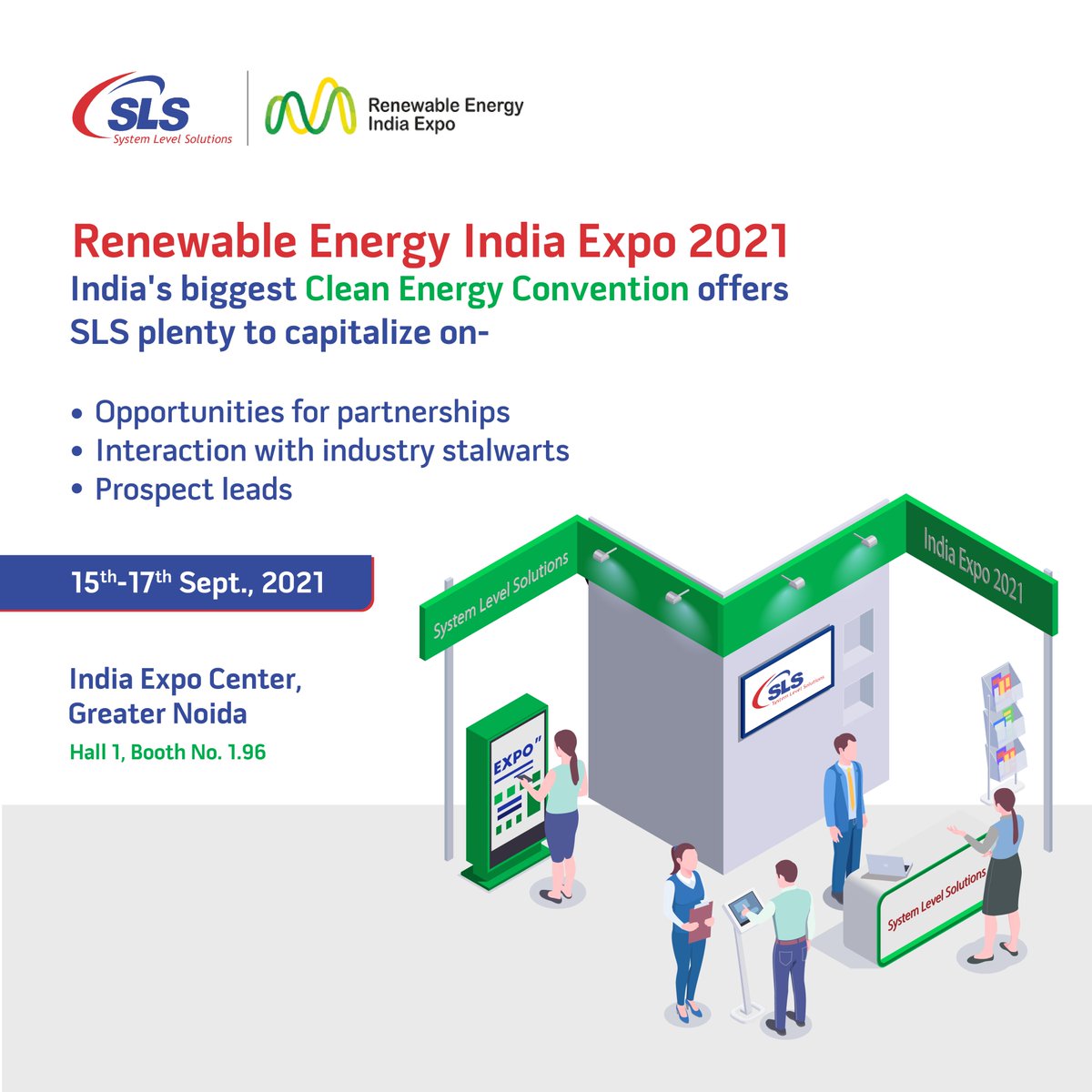 S_L_S's tweet image. Three days of power-packed inter-industry business opportunities within the solar, wind, biomass, &amp;amp; other energy sectors.

All pumped up for connecting with industry stakeholders.

To touch base, connect us at info@slscorp.com

#renewableenergyindiaexpo #sls #systemlevelsolutions