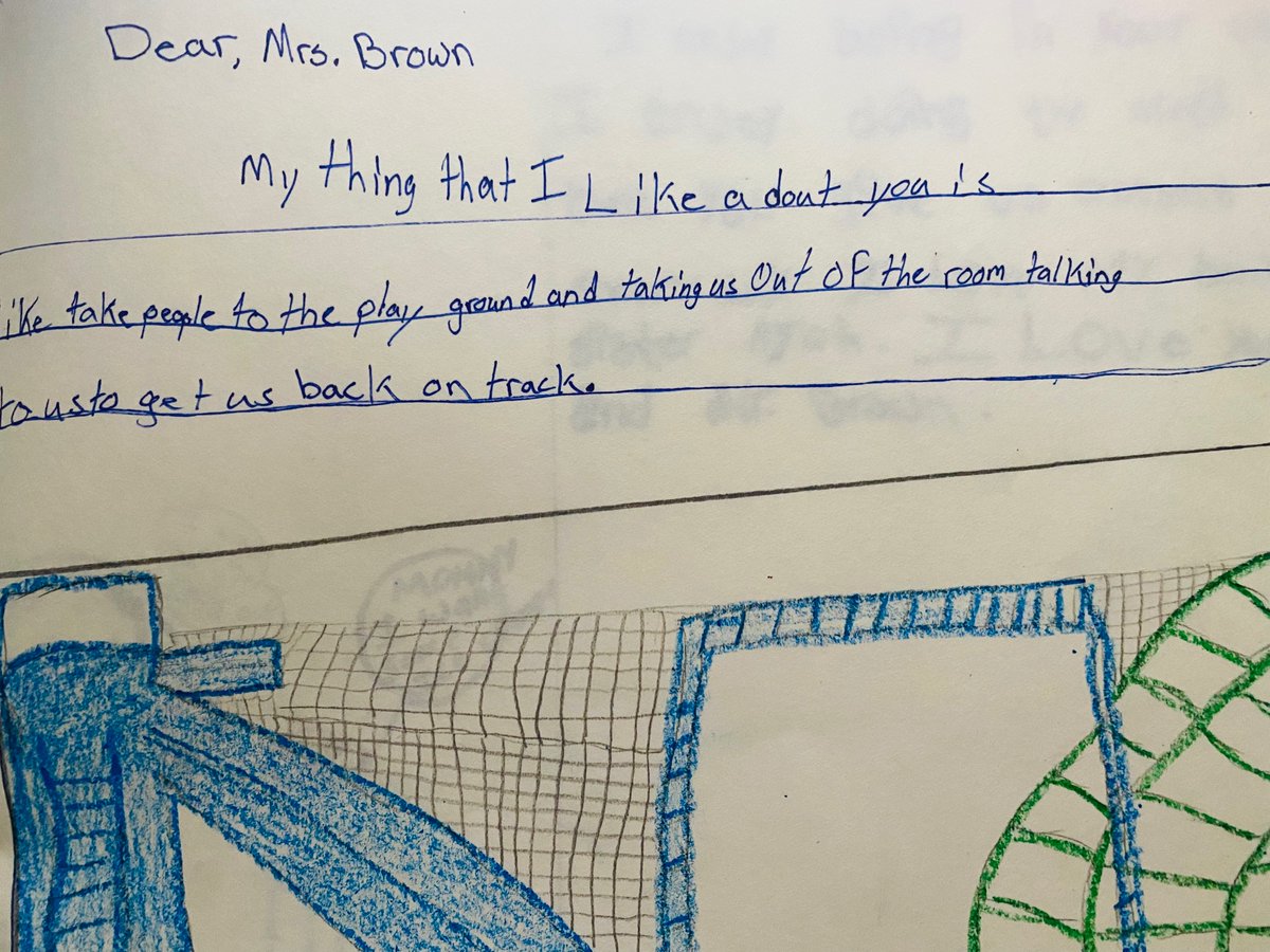 DionnBrown's tweet photo. :: my last yr teaching 4th grade MathSci, my grade level colleague made time in her ELA/Soc class for our Ss to make me a book. 20 yrs later, I still cherish the pages #SEL #MathSCi https://t.co/bQnqK7VVuZ