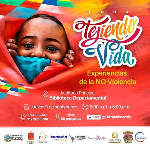 OArquidiocesis's tweet photo. #ForoPresencial #EsHoy Seguimos #TejiendoVida🧵🪡🧶🪢 Hoy jueves a las 5:00 p.m. nos sentaremos a conversar y remendar en la Biblioteca Departamental  con cuatro mujeres de los costureros de la memoria (Bogotá), muñecas de la paz (Miranda), @Red_LaColcha   y Comisión por la vida. https://t.co/6eW6rO9peh