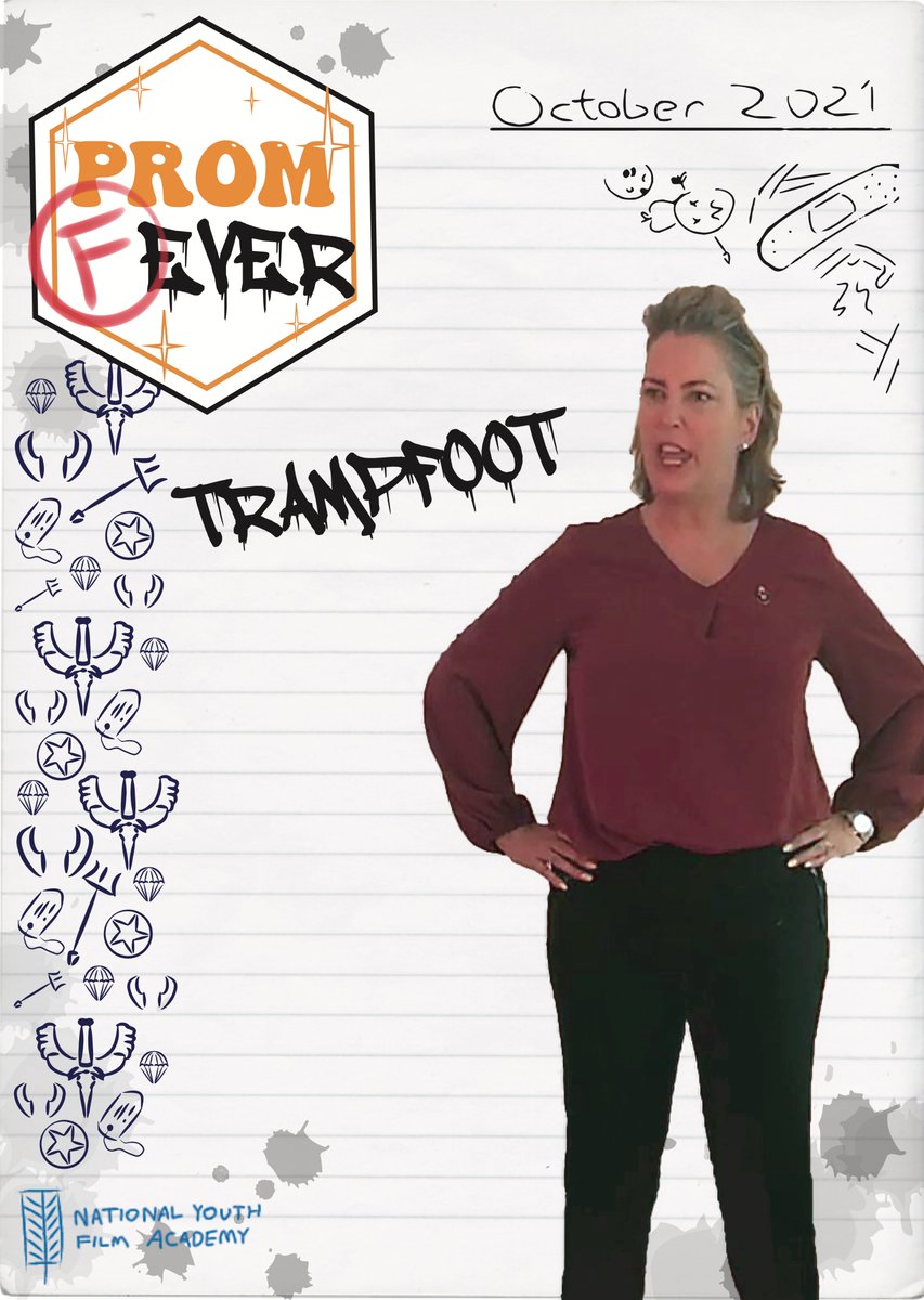 FeverProm's tweet image. The poster for terrifying headmaster Ms. Trampfoot - played by @Gillianrking with the work of Rosie Fullilove and a @rohnak_sharma🎭

@Official_NYFA  #setready #promfever #heist #mischiefmanaged #peaceandlove #shortfilm #friends 

Follow us on all socials: linktr.ee/PromFever