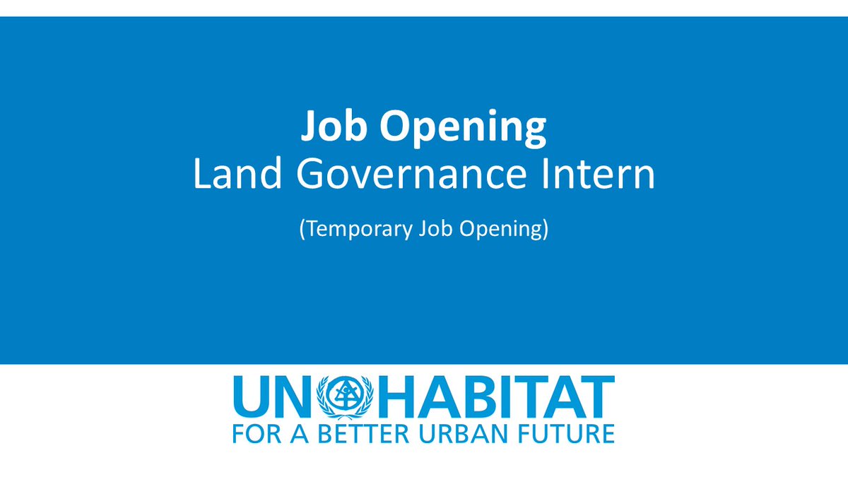 GLTNnews's tweet photo. The Land, Housing and Shelter Section, Urban Practices Branch of @UNHABITAT is offering a 6-months Land Governance internship opportunity. Deadline for applications: 21 September 2021. Follow link for details and to apply for the position on INSPIRA: https://t.co/wF7s8yL8J5 https://t.co/e0HVs8Iv7q