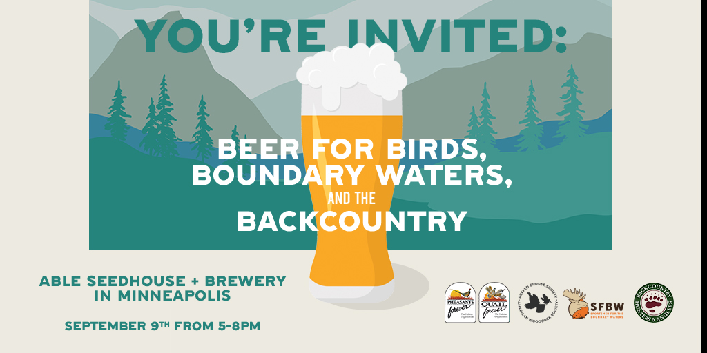 TWIN CITIES TODAY: Fun event to tip a pint of <a href="/AbleBrewery/">Able Seedhouse + Brewery</a> &amp; eat delicious @AnimalesBbq &amp; score prizes from <a href="/Omniafishing/">Omnia Fishing</a> &amp; renew memberships w/ @bha_mn <a href="/RGS_AWS/">Ruffed Grouse & American Woodcock Society</a> <a href="/sportsmenbwca/">Sportsmen for the Boundary Waters</a> <a href="/quail4ever/">Quail Forever</a> while raising money for Build a Wildlife Area to create #Minnesota #publiclands
