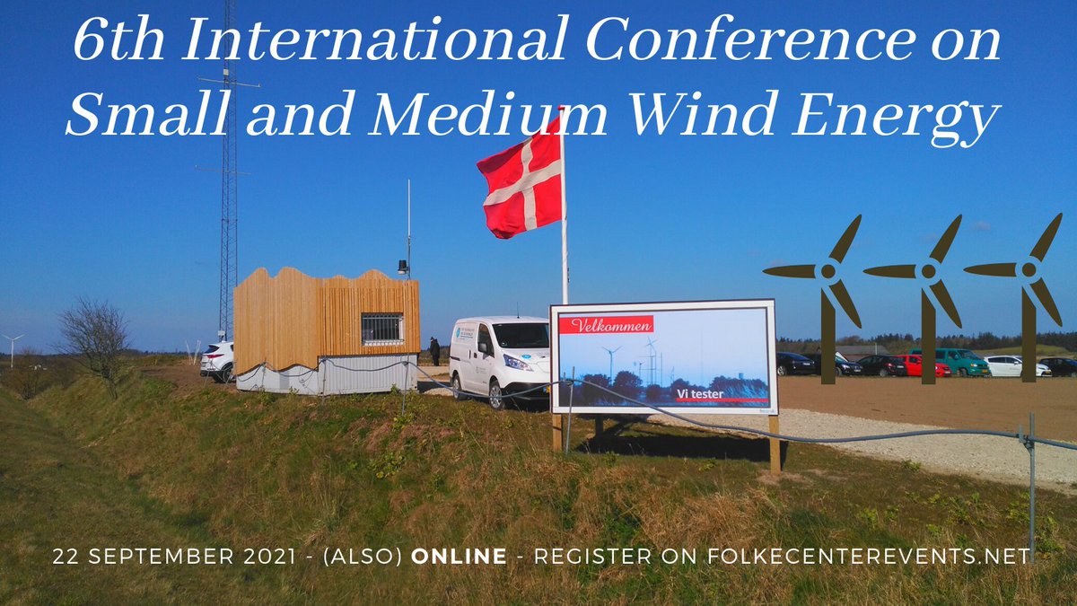 Nordic_FC's tweet photo. Our 6th International Conference on Small &amp; Medium Wind Energy is approaching...and this time it is also possible to participate in person!
Free participation (registration: https://t.co/g02nVNd69E)
See you at the event!
#folkecenter2021 #smallwind #smallwindconference #SMWC2021 https://t.co/OJZznQEwSv