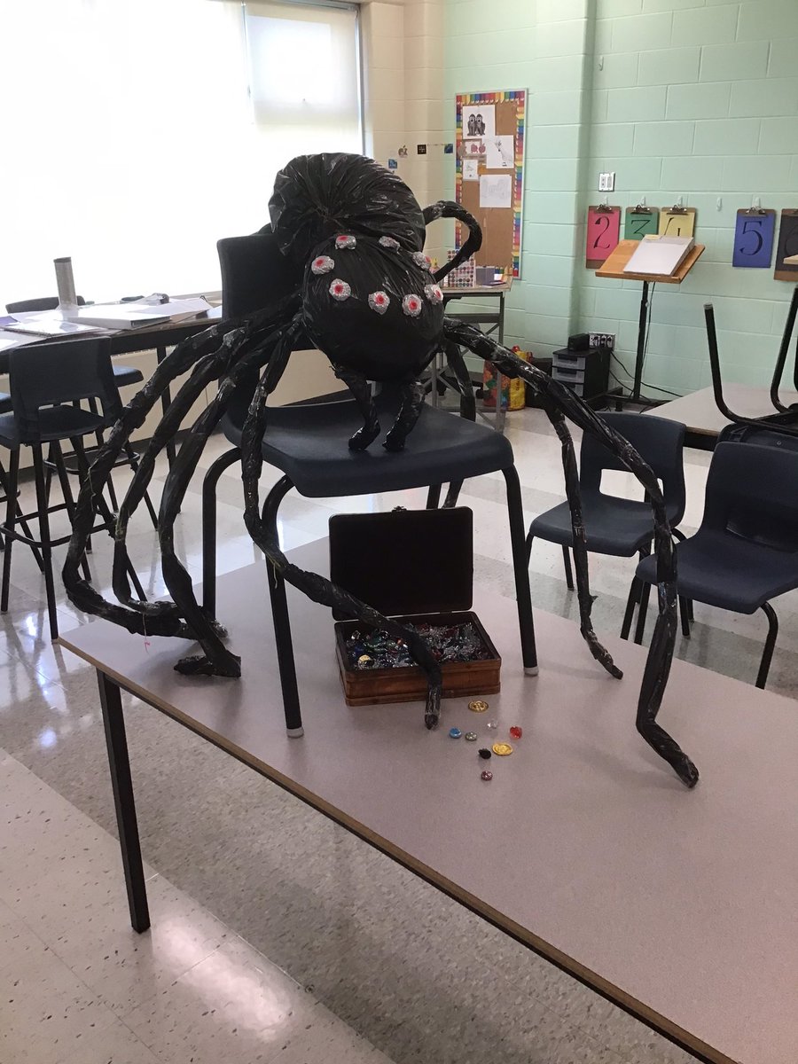 SmithAikman's tweet photo. Boris the Spider is all ready to be part of the Grade 6 scavenger hunt at Maplehurst Middle today…. #BacktoSchool2021 #DedicatedNBTeacher #MaplehurstHuskies https://t.co/GvhiltFbTq