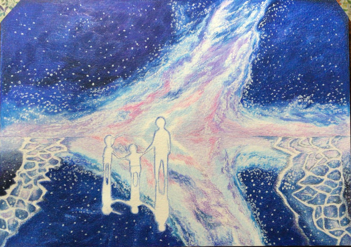 「星がいっぱい。#色鉛筆画 #色鉛筆 #絵描きさんと繋がりたい 」|yune(ユネ)@色鉛筆画家のイラスト