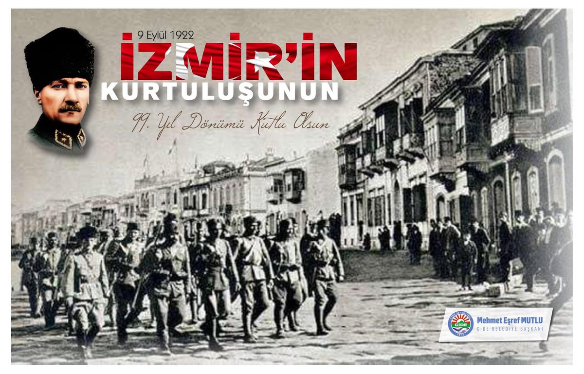 İzmir'in kurtuluşunun 99. yıl dönümünde, Gazi Mustafa Kemal Atatürk başta olmak üzere bütün vatan kahramanlarımızı saygı ve minnetle anıyorum. #İzmirinKurtulusu