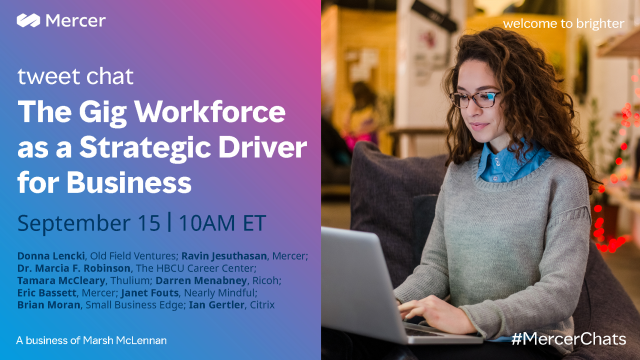 CT_McCoy's tweet photo. How can organizations better attract and retain freelance workers in the #FutureofWork? Join @MarciaFRobinson, @iangertler, @DonnaKLencki, @brianmoran, @Eric_K_Bassett &amp; more in our next #MercerChats September 15th at 10 AM ET. #gigeconomy #benefits https://t.co/Q9UVuMv7Bd https://t.co/wPneZ649X1