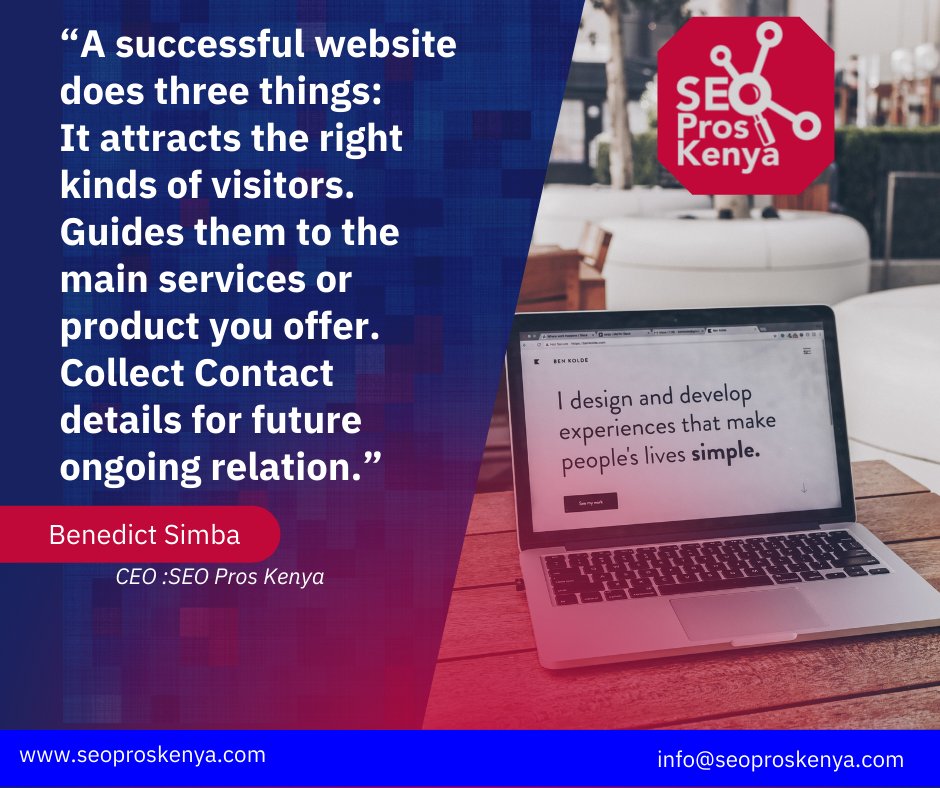 ben_cymber's tweet photo. “A successful website does three things:
It attracts the right kinds of visitors.
Guides them to the main services or product you offer.
Collect Contact details for future ongoing relation.” https://t.co/7erhcOC6Ib