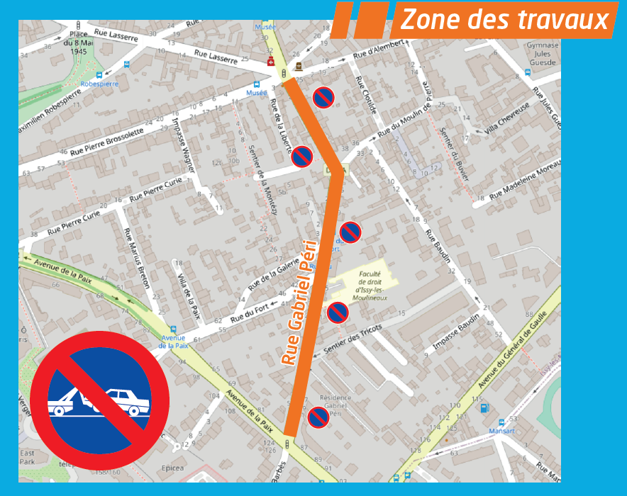 hautsdeseinefr's tweet photo. #Mobilité 🛣️
⚠️INFO TRAVAUX #RD986 
Du 13/09 au 7/10, de 9h30 à 16h30, le Département réfectionne la couche de roulement de la rue Gabriel Péri à @Issylesmoul.
La circulation sera alternée par feux et le stationnement sera interdit des deux côtés de la rue. https://t.co/uExHIIDymj