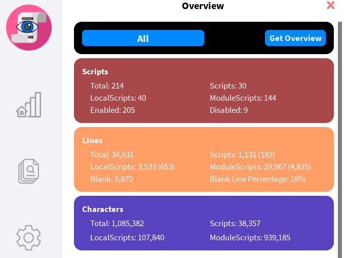 An example of a few of the features in the Script Overview plugin I'm working on.

#Roblox #RobloxDev