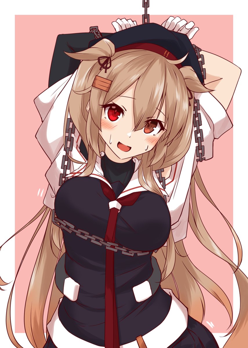 murasame (kancolle) ,murasame kai ni (kancolle) 1girl solo chain serafuku school uniform red eyes long hair  illustration images