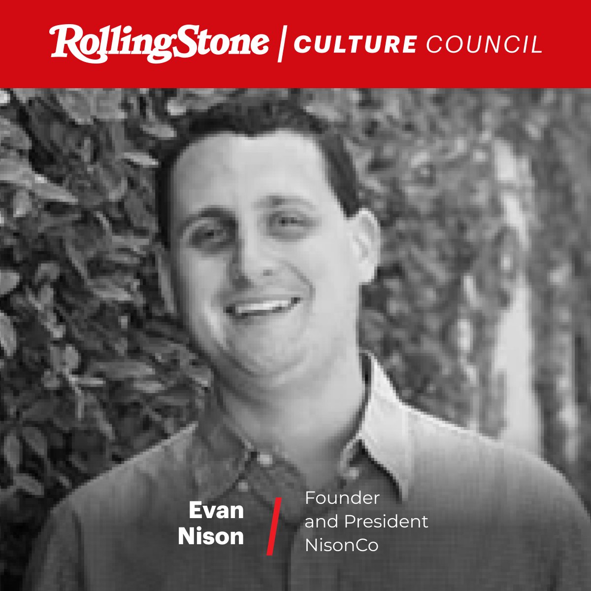 RollingStoneCC (@rollingstonecc) on Twitter photo We're thrilled to announce that Evan Nison of NisonCo has been selected as a member of Rolling Stone Culture Council. <a href="/evannison/">Evan Nison</a>
Find out more. hubs.li/H0WR-Sc0 We're thrilled to announce that Evan Nison of NisonCo has been selected as a member of Rolling Stone Culture Council. <a href="/evannison/">Evan Nison</a>
Find out more. hubs.li/H0WR-Sc0