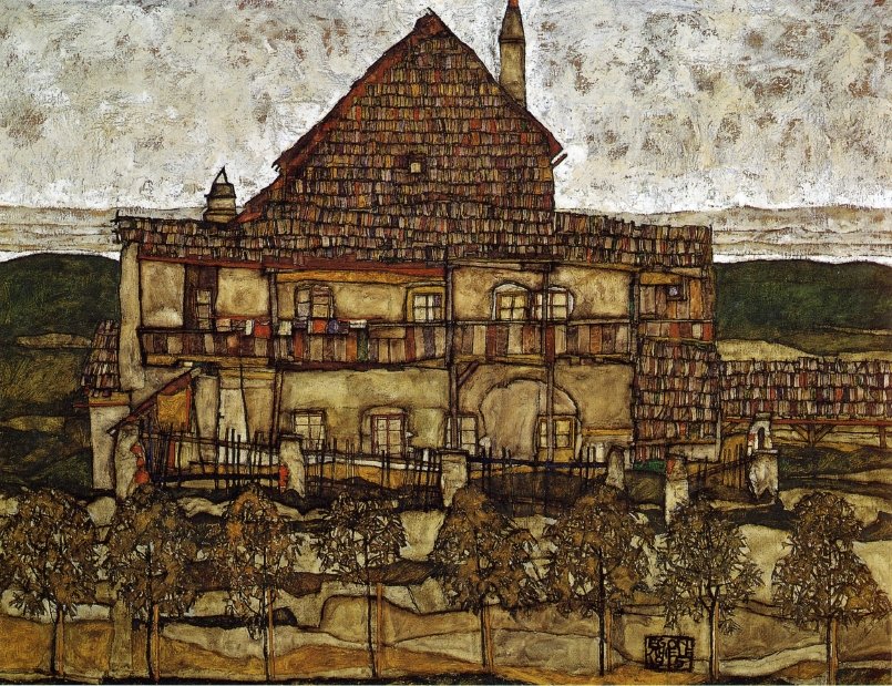 House with Shingles, 1915 #egonschiele #artnouveau