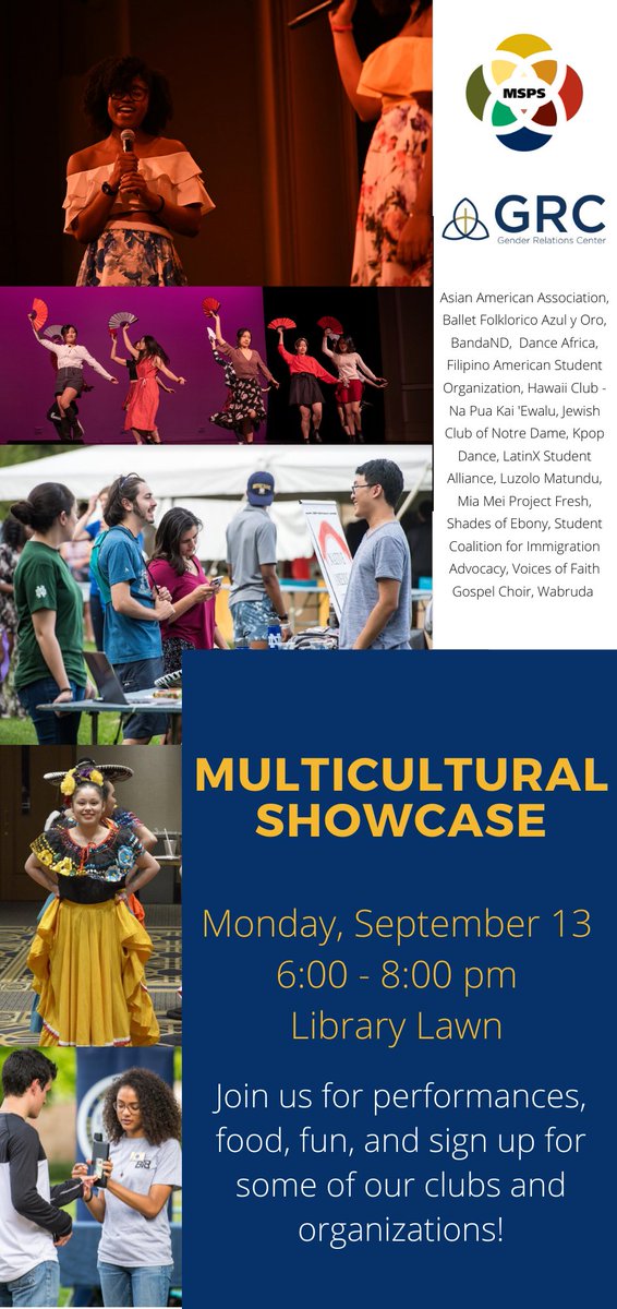 In case you haven't heard...our first Multicultural Showcase of the school year is happening in FOUR days! We hope to see you there!