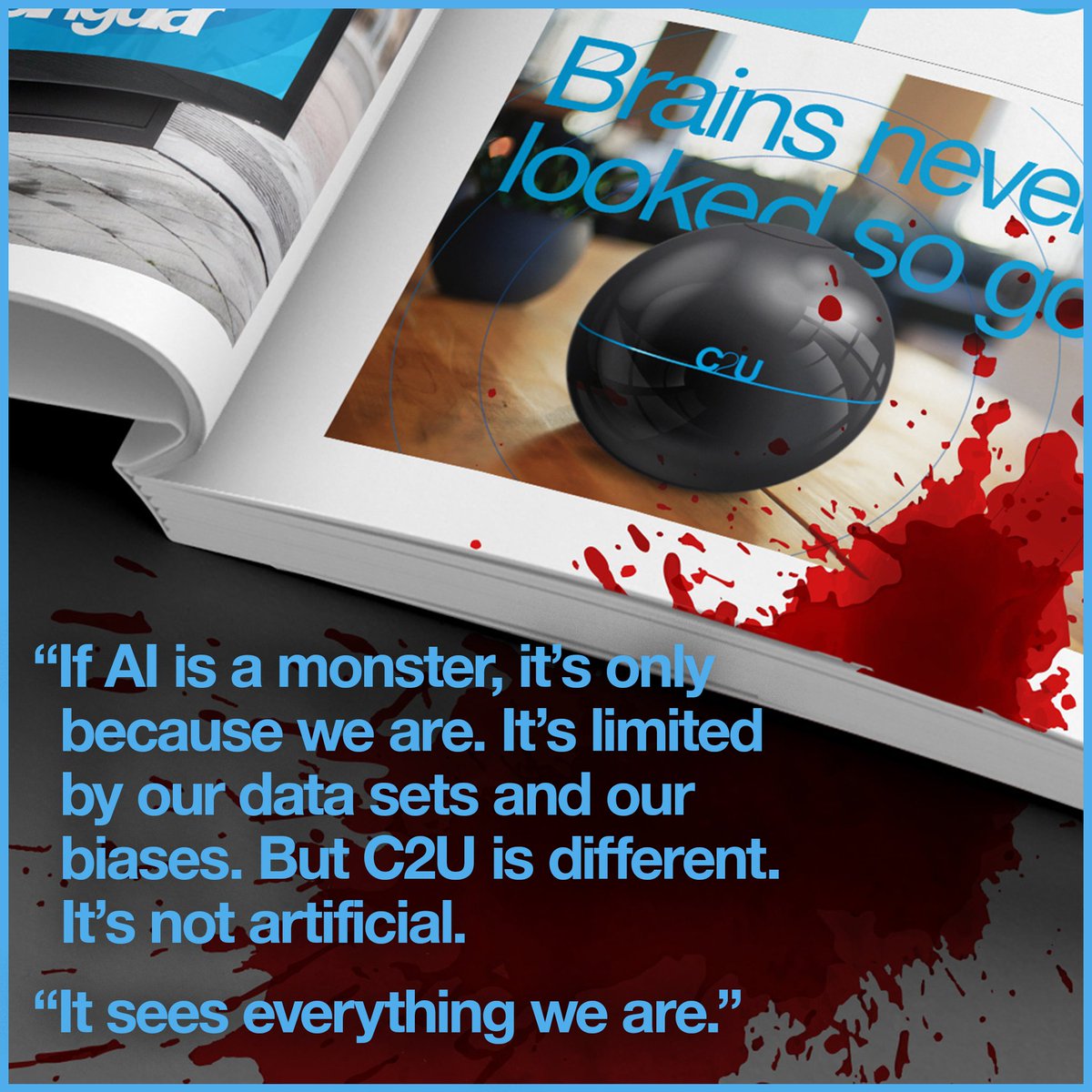 FPOdesign's tweet photo. “If AI is a monster, it’s only because we are. It’s limited by our data sets and our biases. But C2U is different. It’s not artificial. And it sees everything we are.”
–“UAT: C2U waits dreaming” (https://t.co/hlLvNRG0Uh)
—
#AI #designthinking #testimonial #comsichorror #scifi https://t.co/A7rchU7NY8