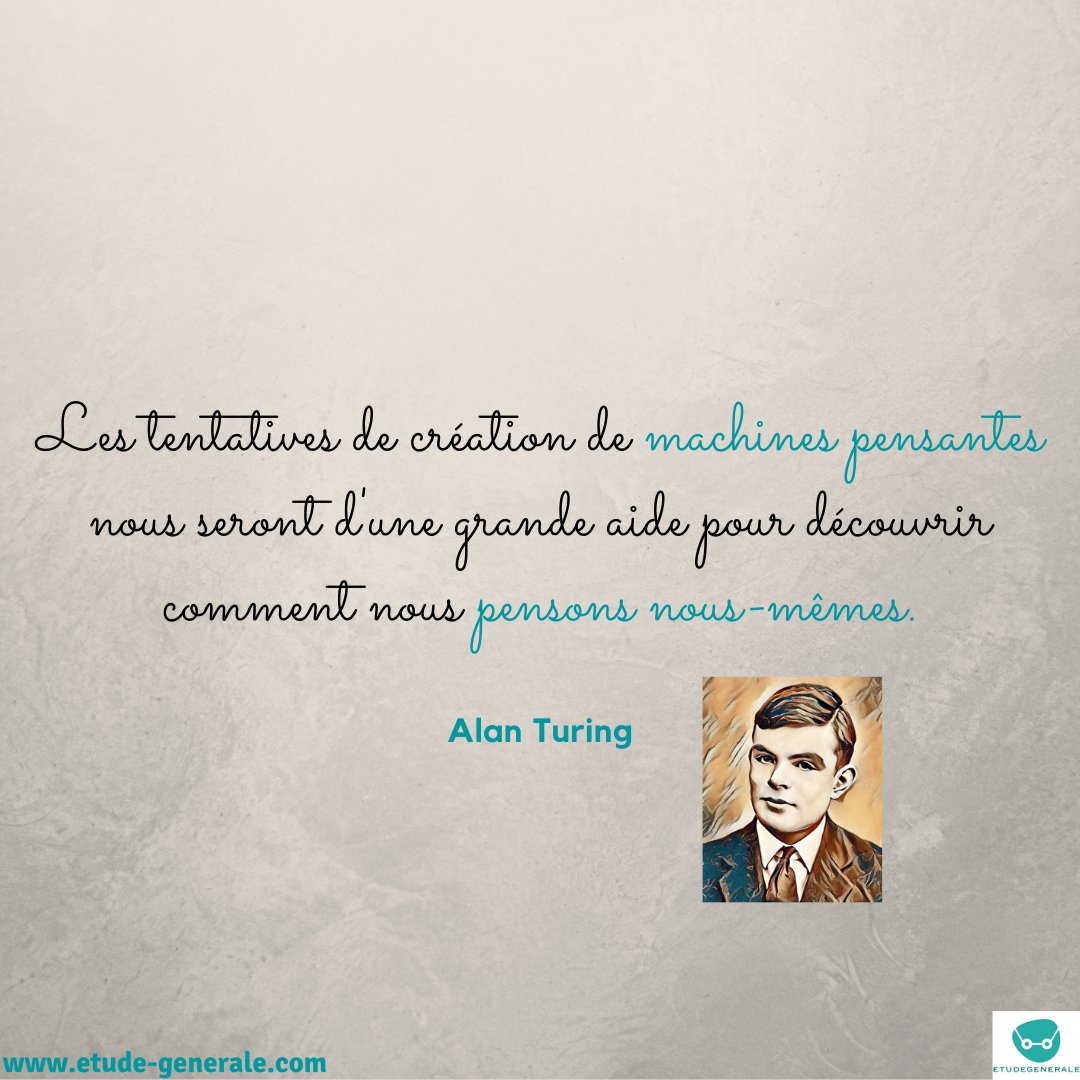 Etudegenerale Citation Alan Mathison Turing 1912 1954 Est Un Mathematicien Et Cryptologue Britannique Auteur De Travaux Qui Fondent Scientifiquement L Informatique Quoteoftheday Quotes Francais Math Alanturing Informatica