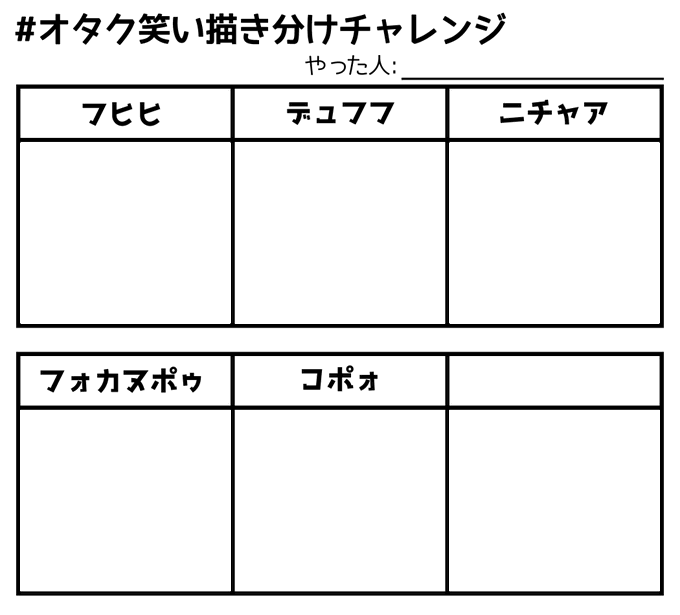 オタク笑い描き分けチャレンジのtwitterイラスト検索結果