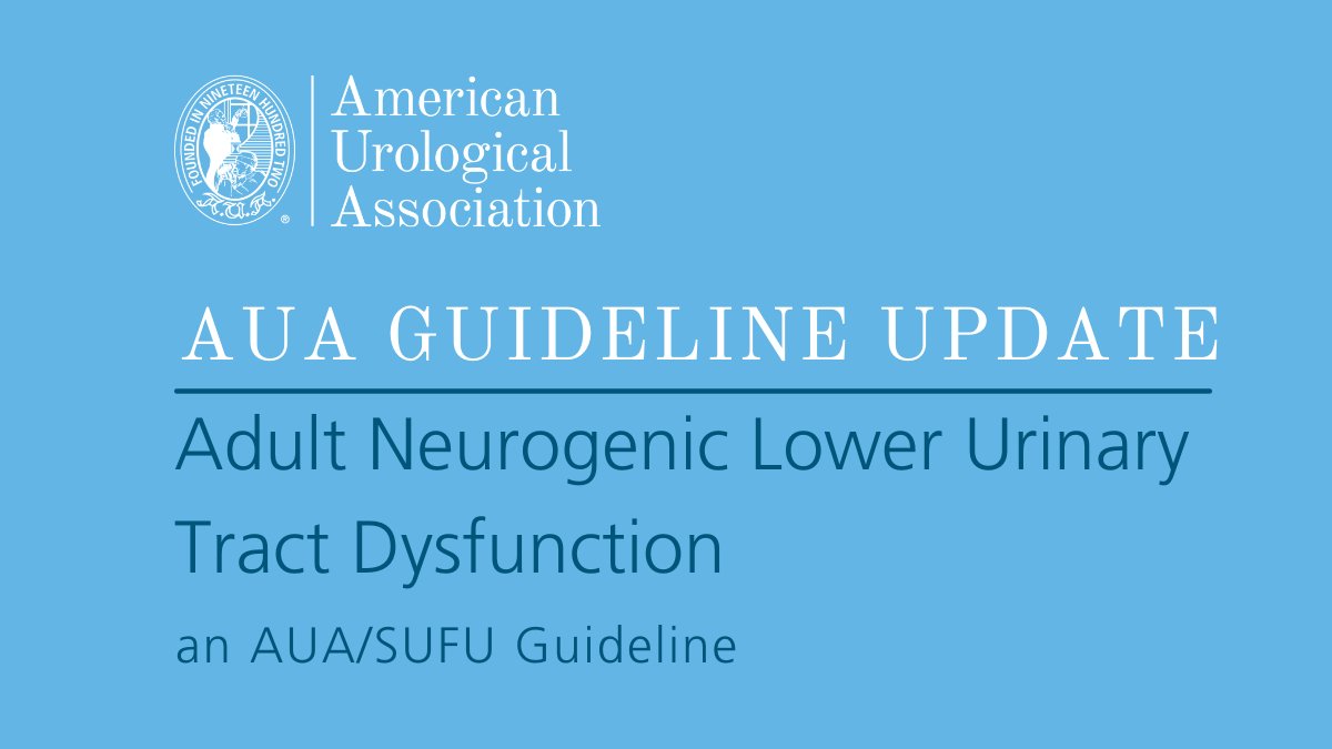 New AUA Guideline📢

AUA/ <a href="/sufuorg/">SUFU</a> Guideline on Adult Neurogenic Lower Urinary Tract Dysfunction

Read the new guideline here: bit.ly/3yYQn9p