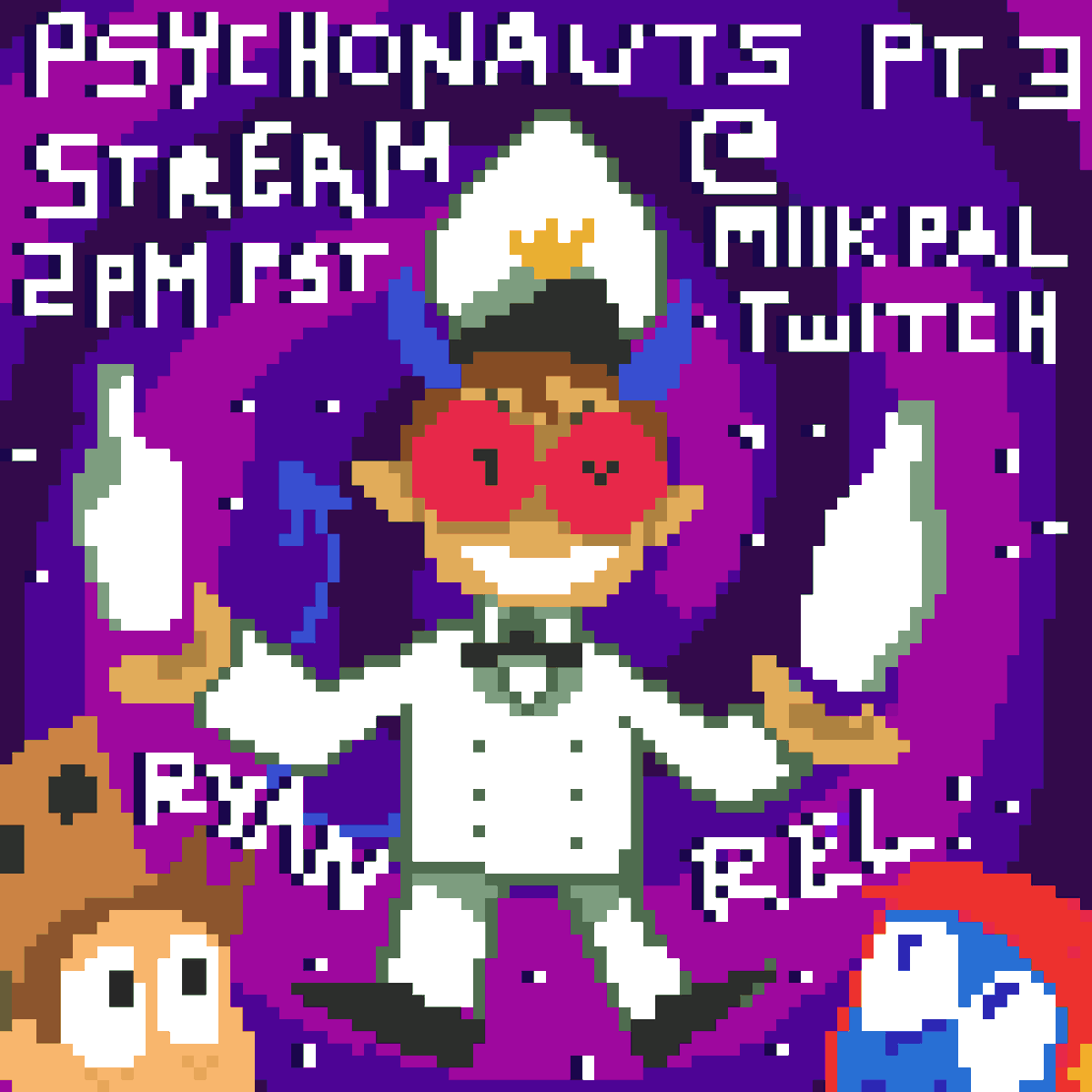 captainrelbert's tweet photo. PART 3 OF MILKS PSYCHONAUTS STREAM TODAY!!! Ryan, Milk and I will be livestreaming FROM YOUR VERY OWN BRAIN, 2 PM PST // 9 PM UST!!! if you wanna see whats happenin in there come see at https://t.co/uhry3rMpUj!!! @rrhaes @miIkpal https://t.co/au13LzOUN1