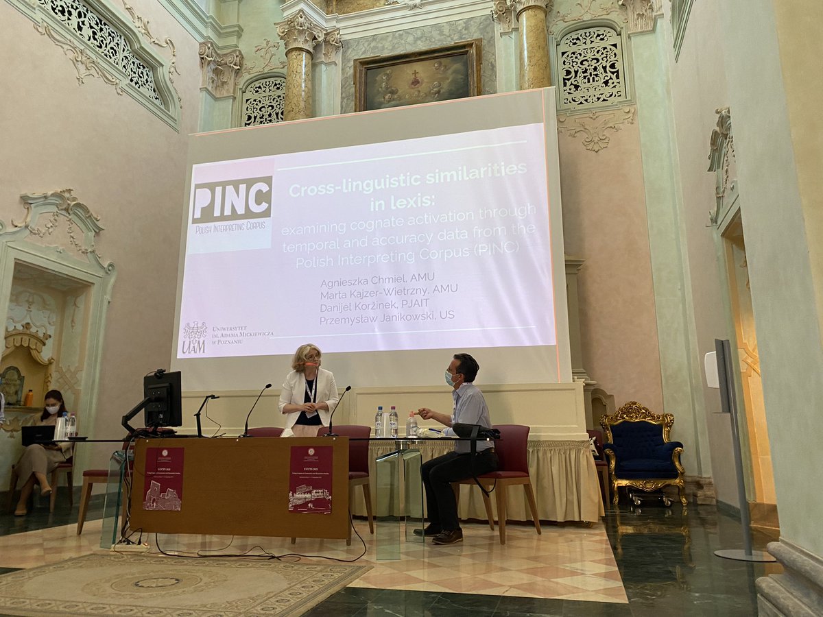 mkajzerwietrzny's tweet photo. @PincProject2020 at @UCCTS2021 Agnieszka Chmiel presenting our results on cognates in simultaneous interpretation in absolutely divine setting!!! https://t.co/1PkBRueuVc