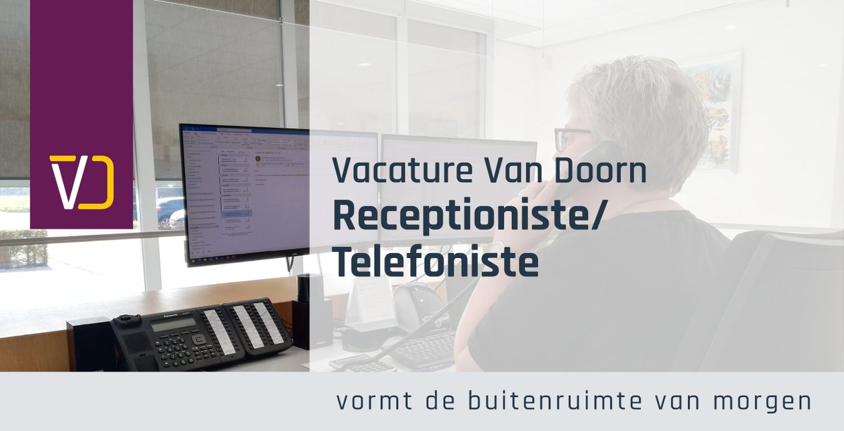 VACATURE
Voor onze afdeling Administratie &amp; Controlling zijn wij op zoek naar een Receptioniste/ Telefoniste. 
Spreekt jou dit aan? Dan maken wij graag kennis met jou!

ow.ly/u84O50G6TGZ

#vacature #receptioniste #telefoniste