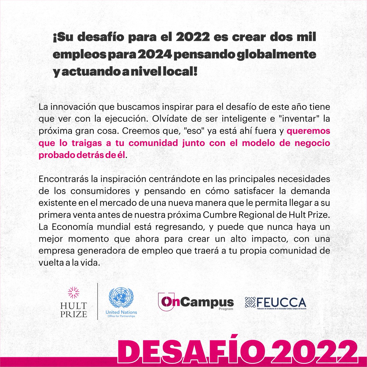 ¡LLEVANDO AL MUNDO DE VUELTA AL TRABAJO! 👨‍⚕️👩‍⚖️👨‍🌾👨‍🍳👩‍🔧👨‍💻👮‍♀️💼
⠀
La innovación que buscamos inspirar para el desafío de este año tiene que ver con la ejecución. Olvídate de ser inteligente e "inventar" la próxima gran cosa. 

Más info al DM. 🙌