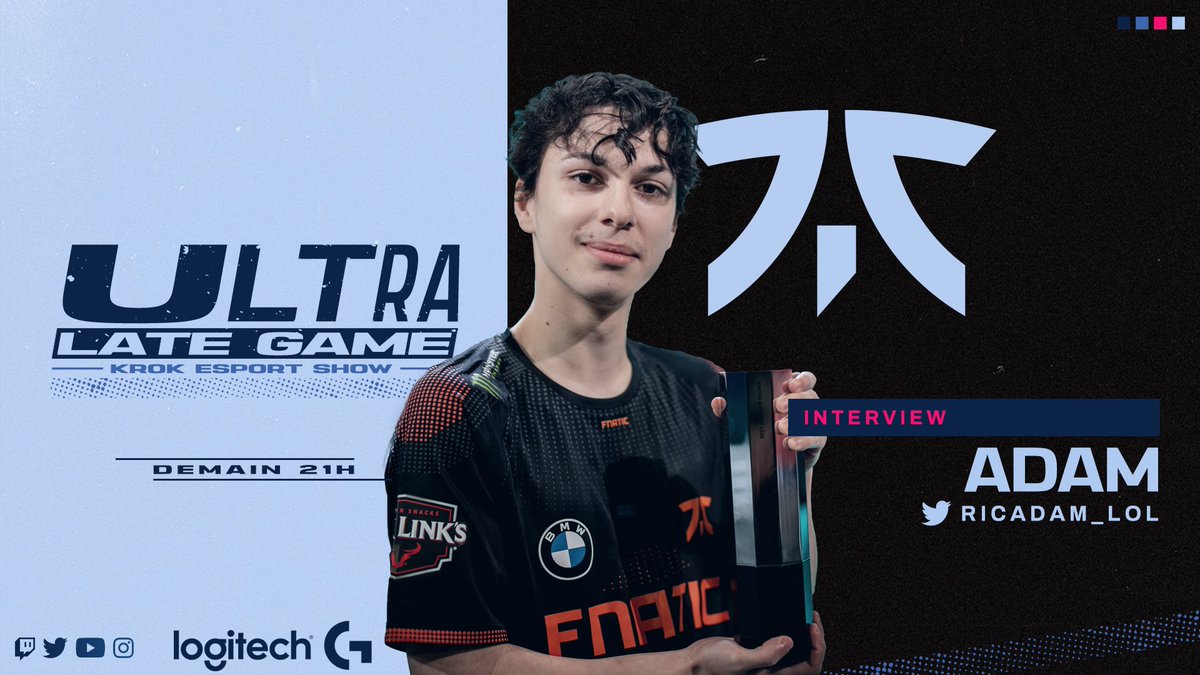 Imaginez seulement si j'avais un joueur des Worlds en invité 😳

<a href="/Ricadam_lol/">Adam</a> sera avec nous en seconde partie d'Ultra LATE Game  😋

L'émission commence DEMAIN à 21h, soyez au rendez-vous 🥰

twitch.tv/Krok