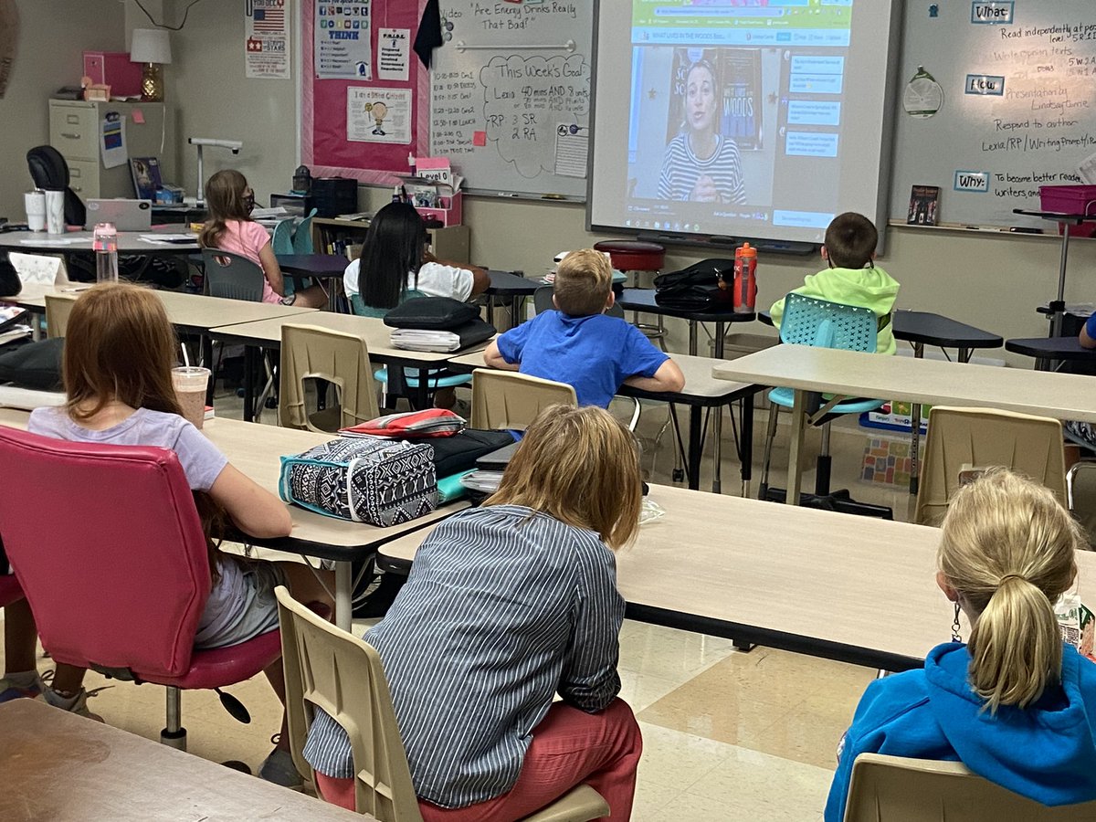 Fifth grade students <a href="/WilsonsCreekInt/">Wilson's Creek</a> are excited to Crowdcast with author <a href="/lindsayncurrie/">Lindsay Currie</a> about turning writing into books today. <a href="/officialSPS/">Springfield Public Schools</a>