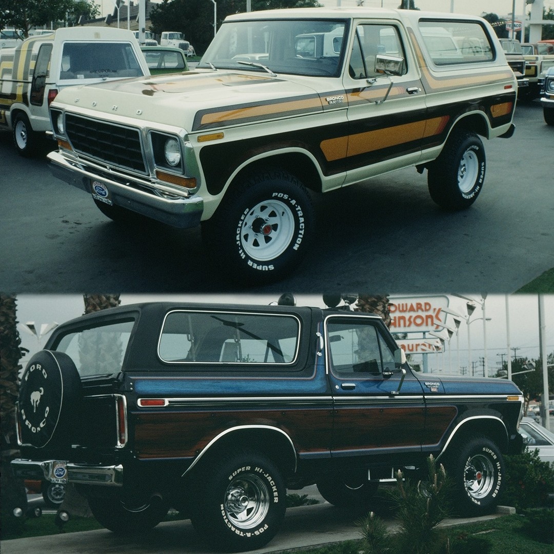 #ThrowbackThursday - We are proud of our rich history with Bronco. Check out this pair of second-generation Galpinized, which we offered for sale in the late-70s! Each of these Broncos included custom paint schemes and graphics, larger off road tires and wheels as well!
