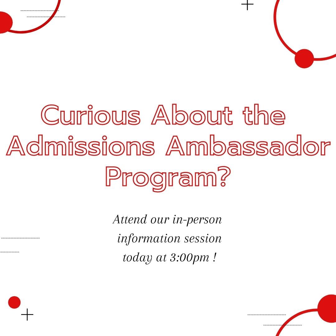 buambass's tweet photo. Interested in becoming an Admissions Ambassador? Wondering how to apply for the Admissions Student Diversity Board (@asdbbu) ? Come to our information session today!! https://t.co/tuj2wUACUB