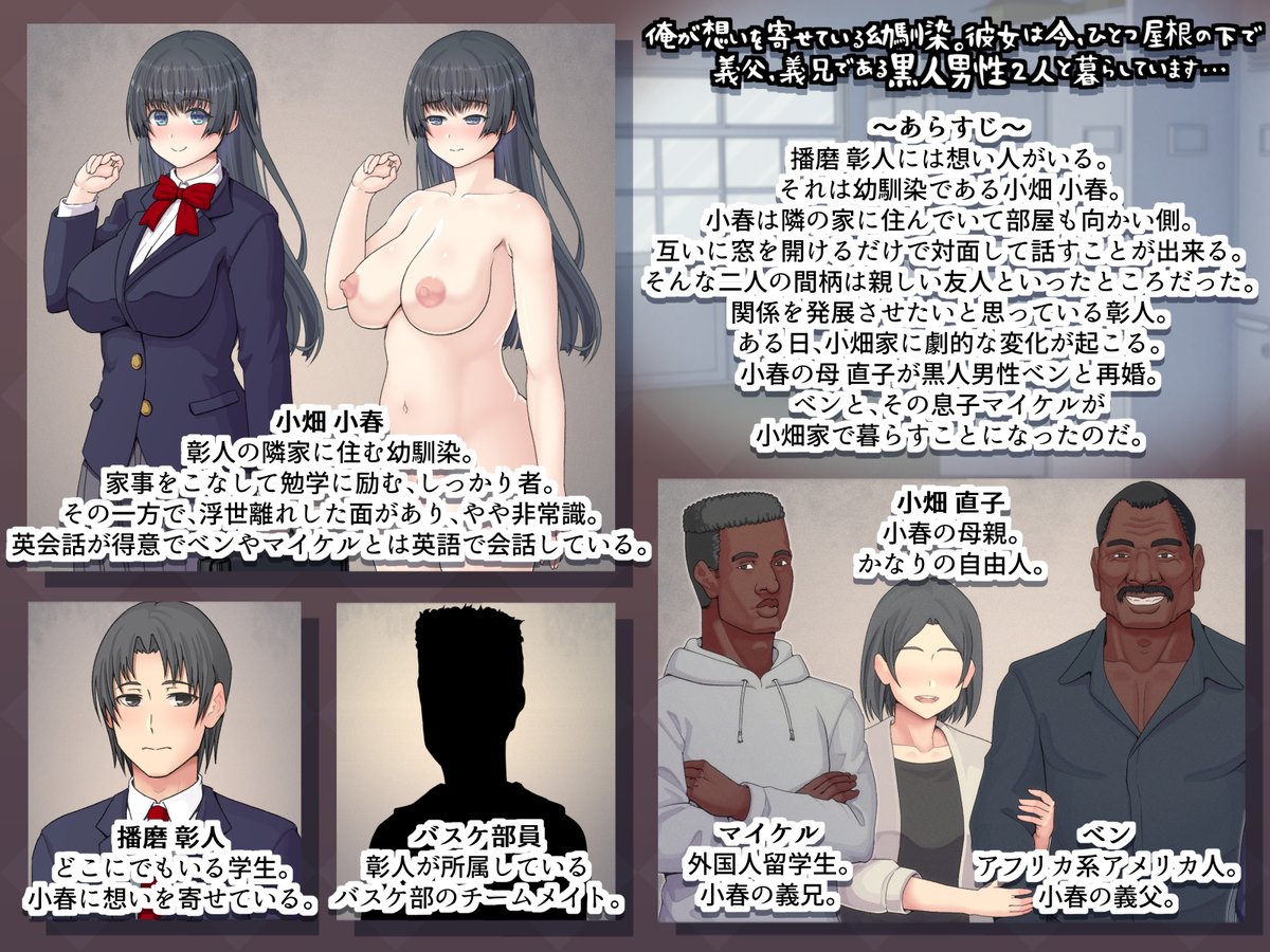 CG集「俺が想いを寄せている幼馴染。彼女は今、ひとつ屋根の下で義父、義兄である黒人男性2人と暮らしています…」販売中です。よろしくお願いします🙇‍♂️
【FANZA】https://t.co/0LRqeY67gt
【DLsite】https://t.co/oZgMMMe6AB 