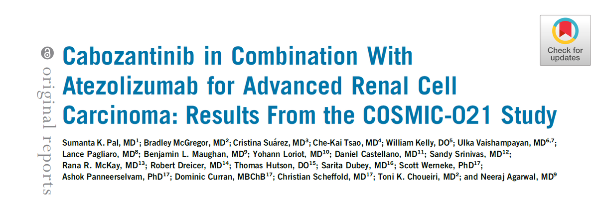 montypal's tweet photo. With my co-PI @neerajaiims @huntsmancancer &amp; a brilliant team incl @DrChoueiri @bradmcg04 @kai_tsao @DrVaishampayan @cdanicas @sandysrimd @DrRanaMcKay @maughanonc et al, pleased to share  results of the #kidneycancer cohort from #COSMIC021 in @ASCO_pubs @ASCO #JCO  (1/9) https://t.co/3tl80SLS6m