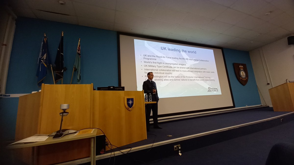 Drone_Wars_UK's tweet photo. Slide from today's press event notes that @RAFWaddington will be home to new armed drone training centre, allowing 'allies and partner nations' to learn drone warfare (image via @GarethJennings3)
More in MoD press release here: https://t.co/29V5MfWWm4
#drones #StudyWarNoMore https://t.co/88x6vMMks9