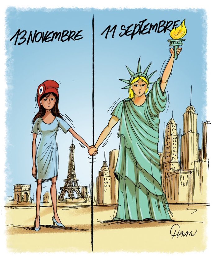 ulyssepariser's tweet photo. Télescopage..#11septembre2001 #proces13Novembre2015 Le dessin de Chaunu @EmmanuelChaunu #AttentatsDu13Novembre #actu #DessinDePresse https://t.co/dwFlUJNTxi