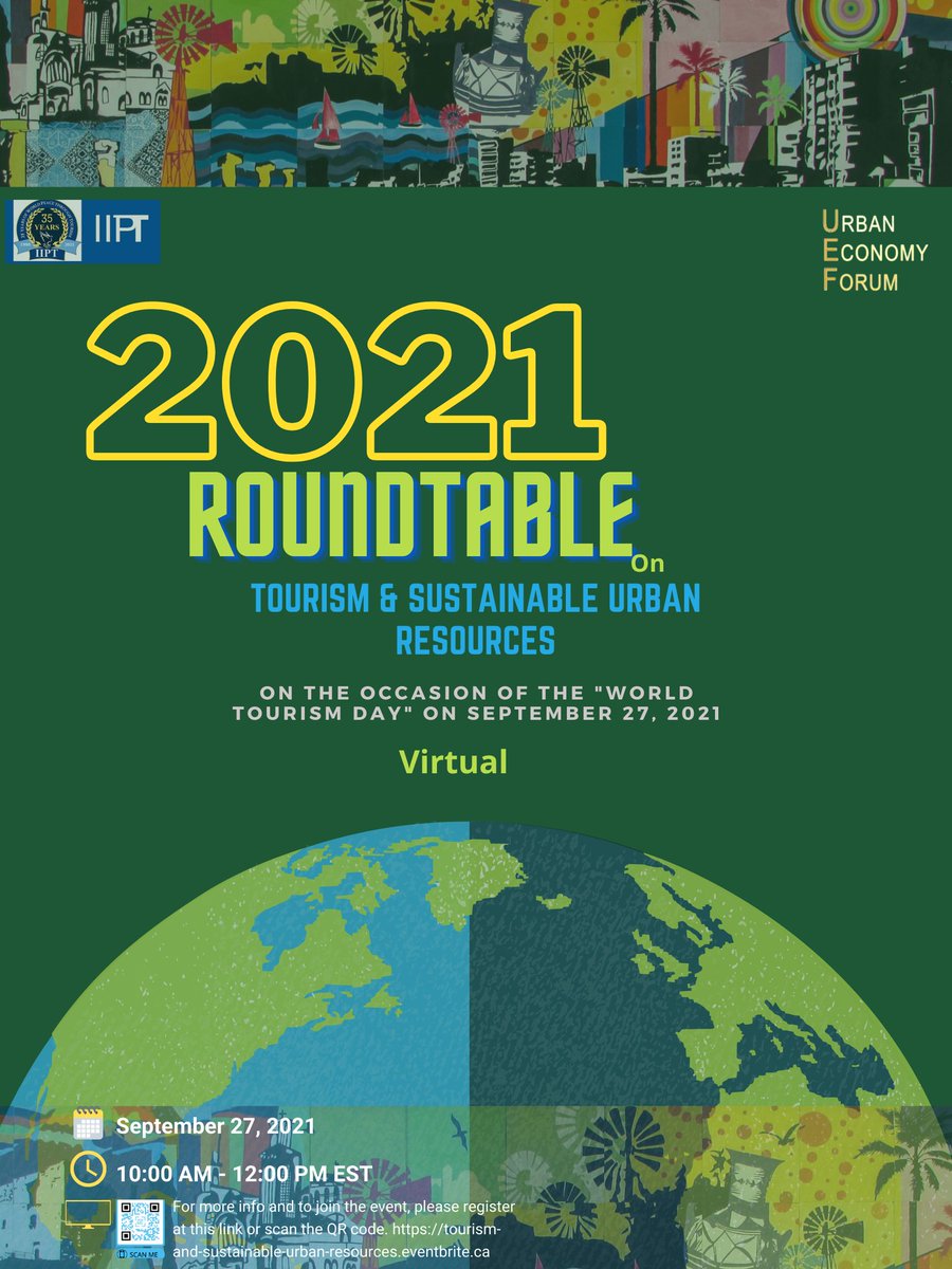 EconomyUrban's tweet photo. UEF in collaboration with International Institute for Peace through Tourism (#IIPT) is organizing  a roundtable on the topic of “#Tourism and #Sustainable #Urban #Resources”

🔹Virtually, Sept. 27th, 2021, 10 AM - 12 PM EST

➡️Free Registration: https://t.co/JwV4iTsVyb

#SDGs https://t.co/RxiM8FZnkE