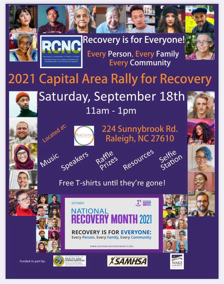 RCNC_RCO's tweet photo. 🚨SAVE THE DATE: September 18th is our annual Capital Area Rally for Recovery. We hope you will come and join us in celebrating every person and family in recovery and our recovery community! Please share this post and help us spread the word. Thank you!! #RecoveryMonth🚨 https://t.co/N4PwI6wUVd