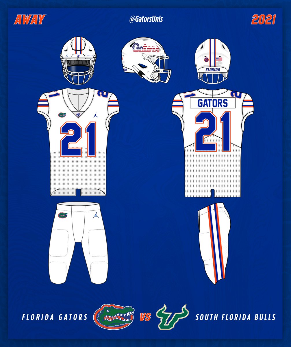 LOOK: Florida Gators unveil American flag script white helmets for