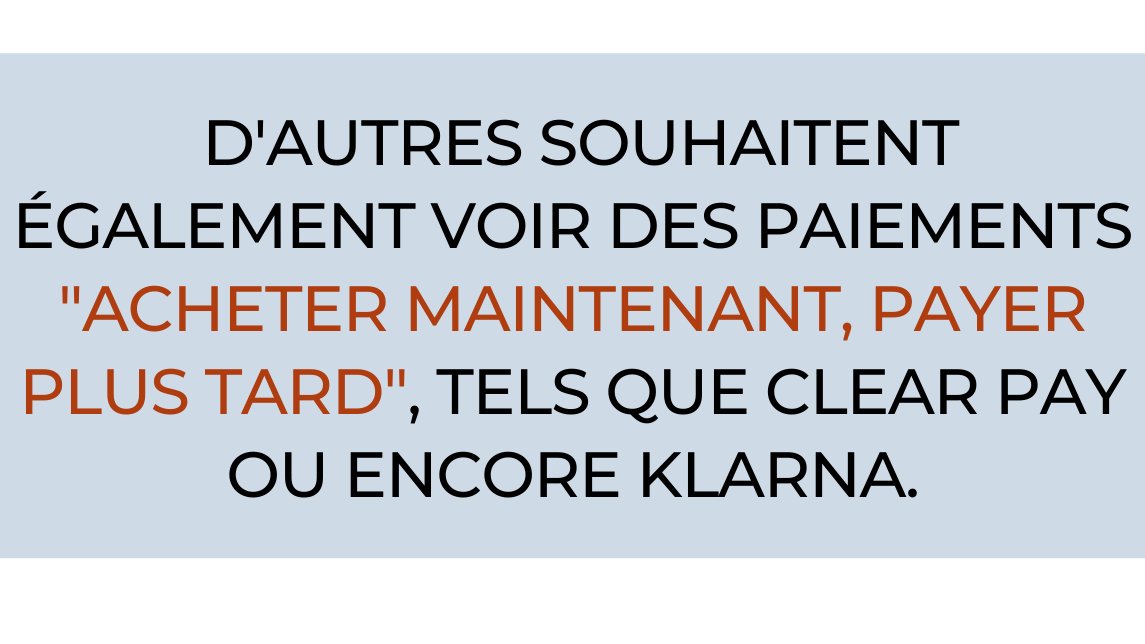 Star5Ai's tweet photo. Quelle est la méthode de paiement préférée de vos #clients ? 
Ne pas proposer le moyen de #paiement qui leur convient le mieux peut les décourager à continuer leurs #achats.

Découvrez les résultats d'une étude menée au Royaume-Uni.

#enligne #ecommerce @Klarna @Clearpay_UK https://t.co/zVeL8IurYB