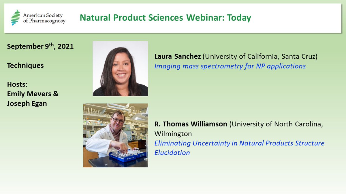 pharmacognosy's tweet photo. It's not too late to register for the ASP Natural Product Sciences Webinar today with @DrLauraSanchez and R. Thomas Williamson. Registration closes at 3pm Eastern.   
#ASPWebinar #NaturalProducts
https://t.co/JbROoH2apx https://t.co/nA0Q3HuhJ8