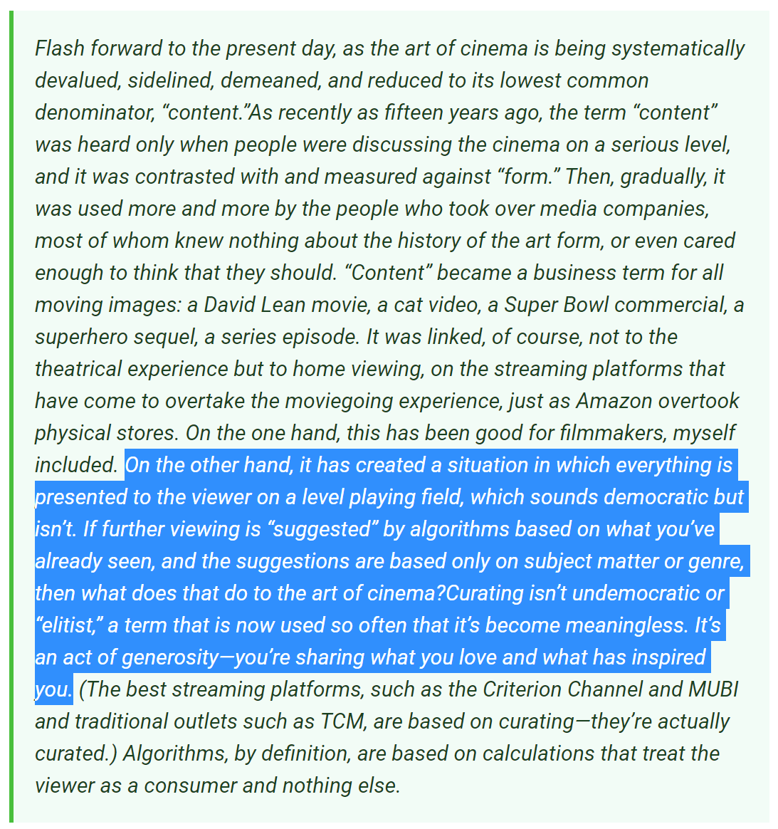 JitinBabu's tweet image. Martin Scorsese Advocates for #HumanCuration Over Algorithms

Source: bit.ly/3twqs7J