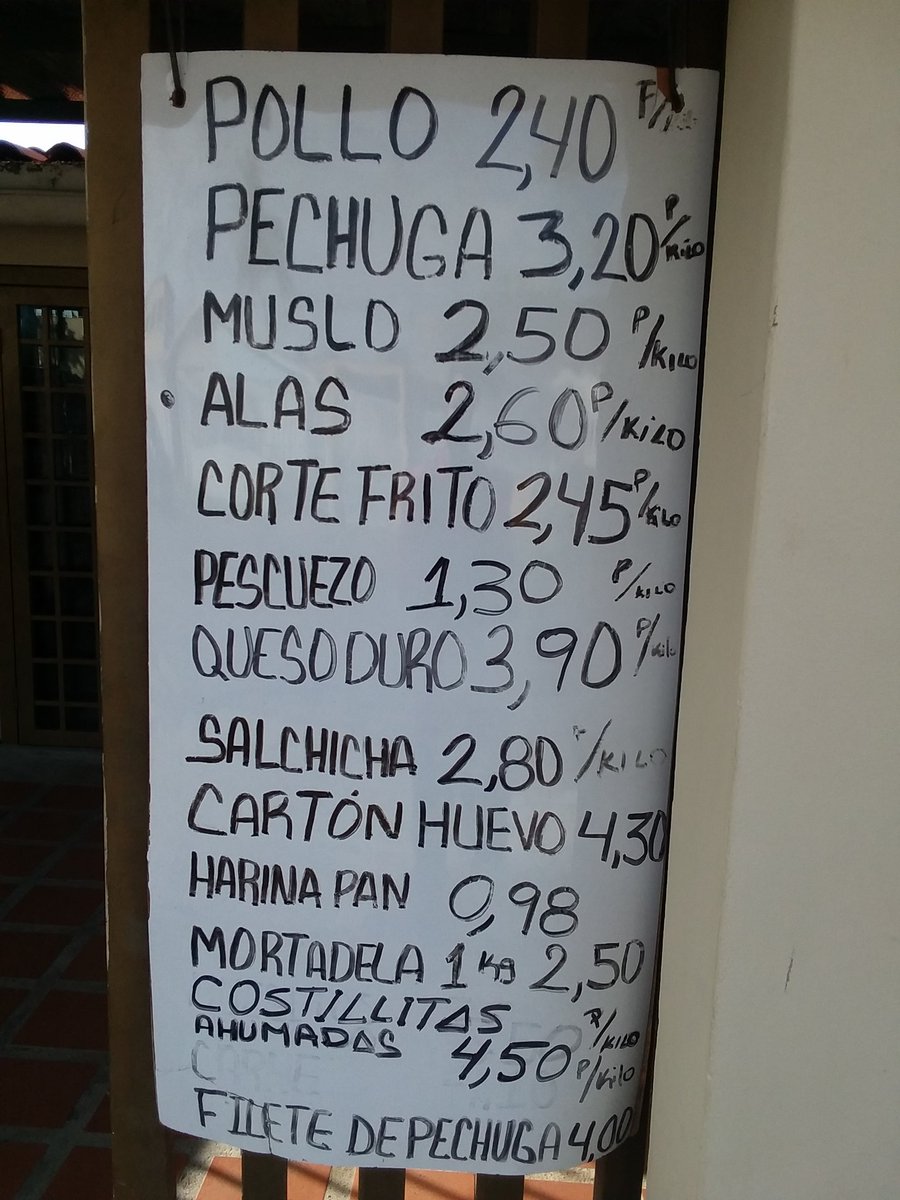 ReporteYa's tweet photo. #9Sp #Bolivar #Inflación 
@LosOlivosInfo: Precios del kilogramo de pollo en Puerto Ordaz oscila entre $2,40 y $2,6. https://t.co/DScYg8ZrUt