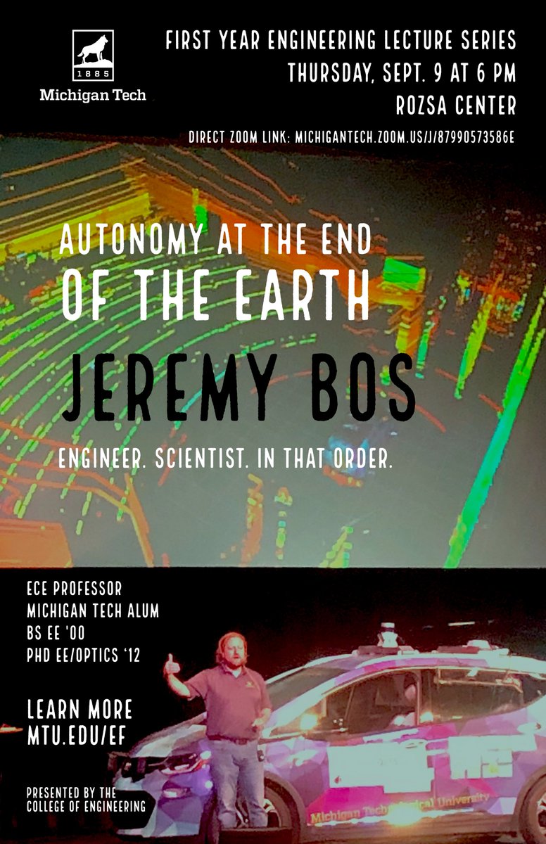 mtu_engineering's tweet photo. We have a tradition @michigantech for first-year #engineering students to help them see how their education can help make a difference. Today Dr. Jeremy Bos @jpbos will deliver that lecture, Autonomy at the End of the Earth to 1,010 students, our largest incoming class since '82! https://t.co/Pzq07Uh5fU