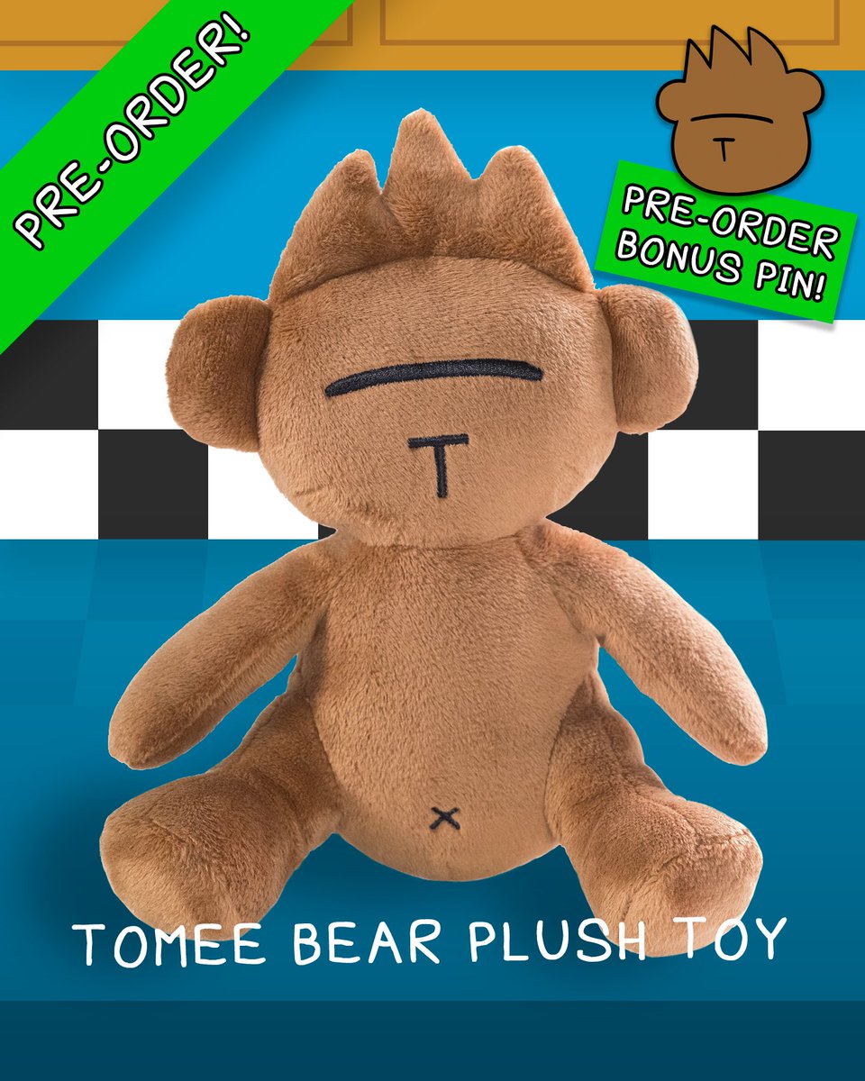 Eddsworld's tweet photo. HAPPY TEDDY BEAR DAY! Our FIRST official plush toy is available for pre-order NOW! Pre-order your own cuddly, soft Tomee Bear and get a free pin badge! CLICK HERE: https://t.co/u0x5OXh27d 💚🧸 #teddybearday https://t.co/zp2SmO1eCH