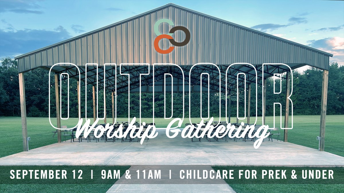 capstonechurch's tweet photo. Our worship gatherings will be outside this Sunday, September 12 at 9AM &amp; 11AM.

There will be Kidmin environments inside for nursery and PreK only. Check-in and drop off will be under the drive-thru beside the gravel lot. https://t.co/bTtedmwWpf