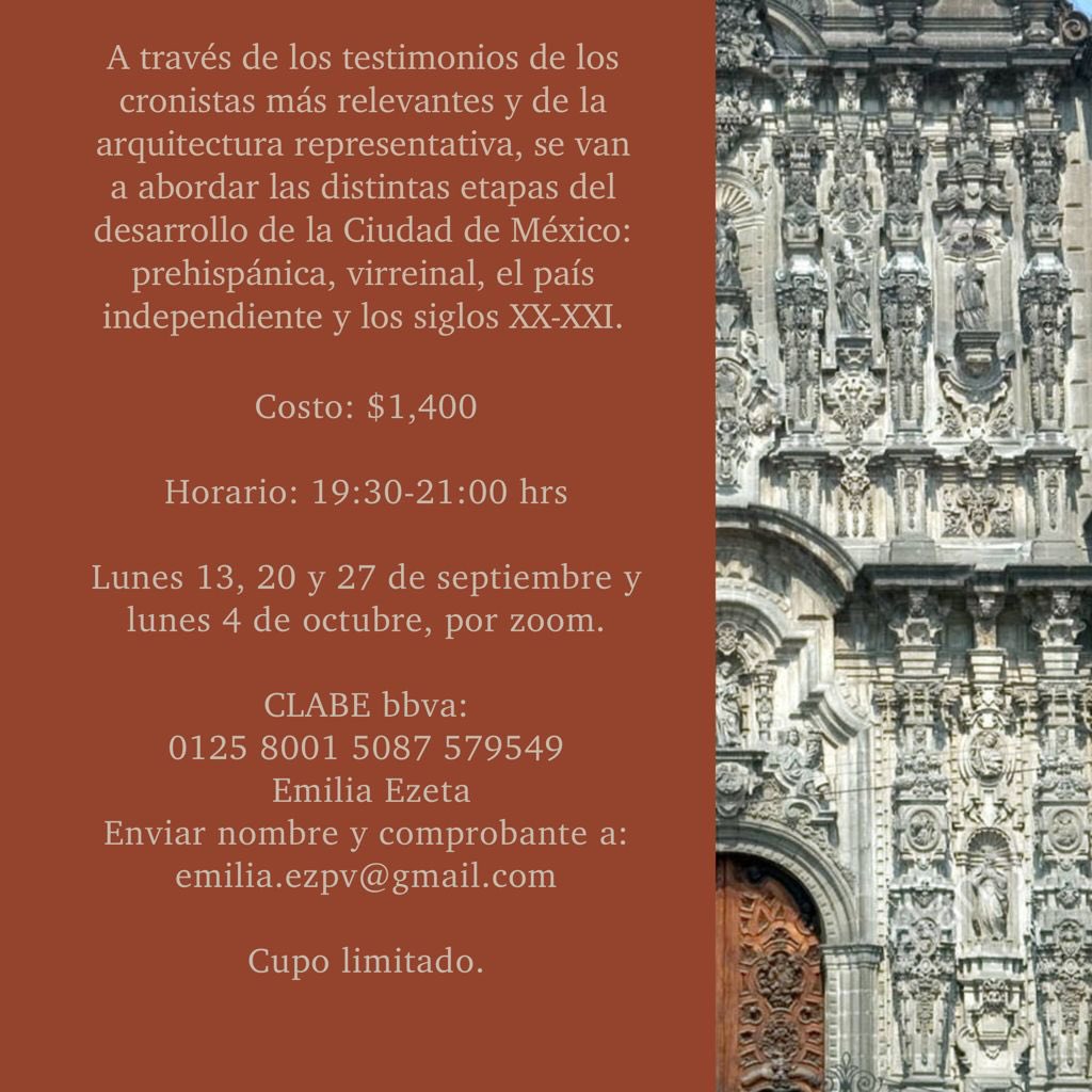 Nuestra querida presidenta Ángeles González Gamio impartirá este curso por Zoom: