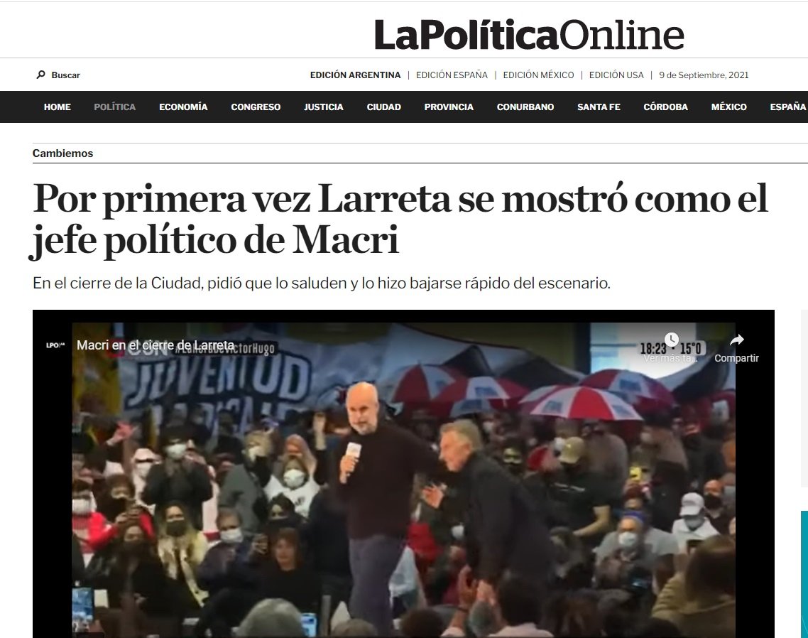 correctordela's tweet photo. #Lapoliticaonline y la presencia minima de Macri en el cierre de Juntos. #LarretaConductorDesignado https://t.co/lotJXc1sXP