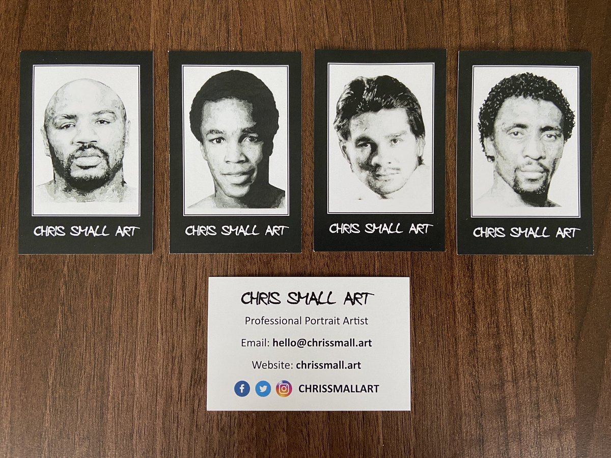 Just picked these up. I think they almost look like trading cards!

Pretty pleased with them. Any retweets and likes appreciated.

Commissions open at chrissmall.art
#boxing #boxingart #boxeo
