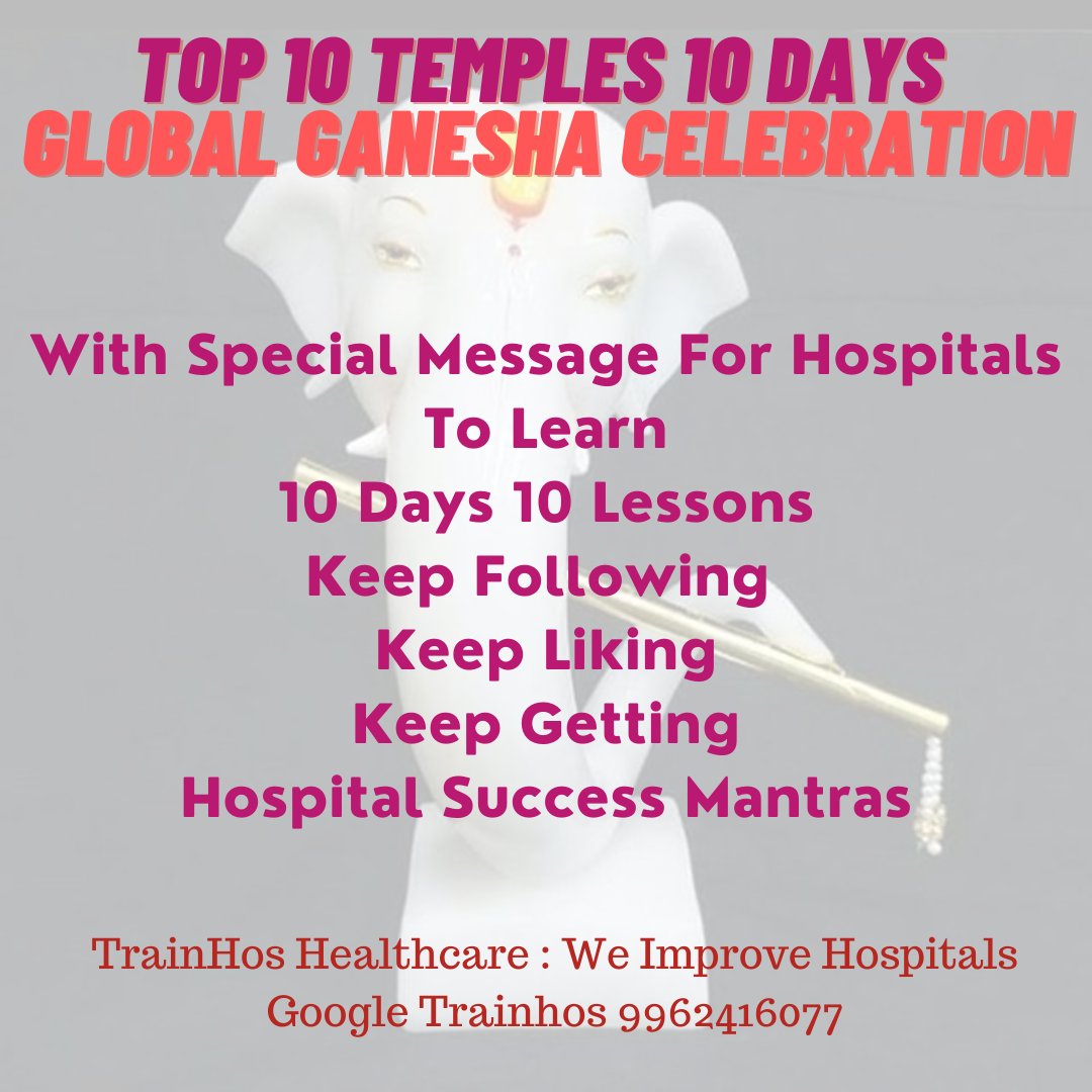 Transform_Hosp's tweet image. The god with an elephant's face and a child’s body. Ganesha is considered as the remover of obstacles. 
Click trainhos.com
 to Improve Your Hospital
#health_for_all #quality_hospital #nabh #nabl #new_hospital