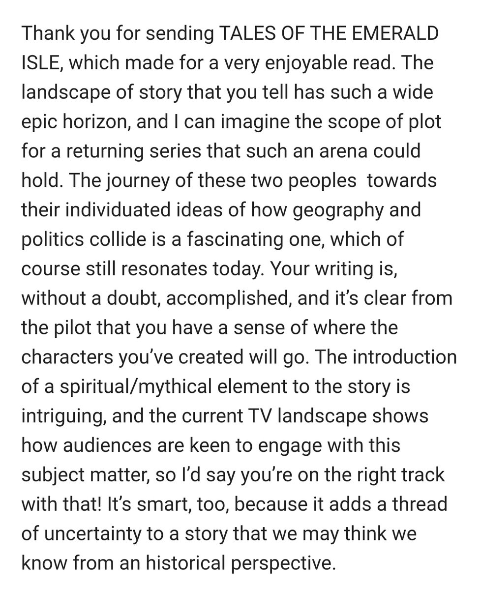 Got a reply for my pilot episode for my series I'm trying to get off the ground lol it's positive as hell but unfortunately they won't take it on #writerslife #screenwriting <a href="/netflix/">Netflix</a> <a href="/hbomax/">HBO Max</a> are you wanting a new TV show? Rich with Irish lore, history and myth