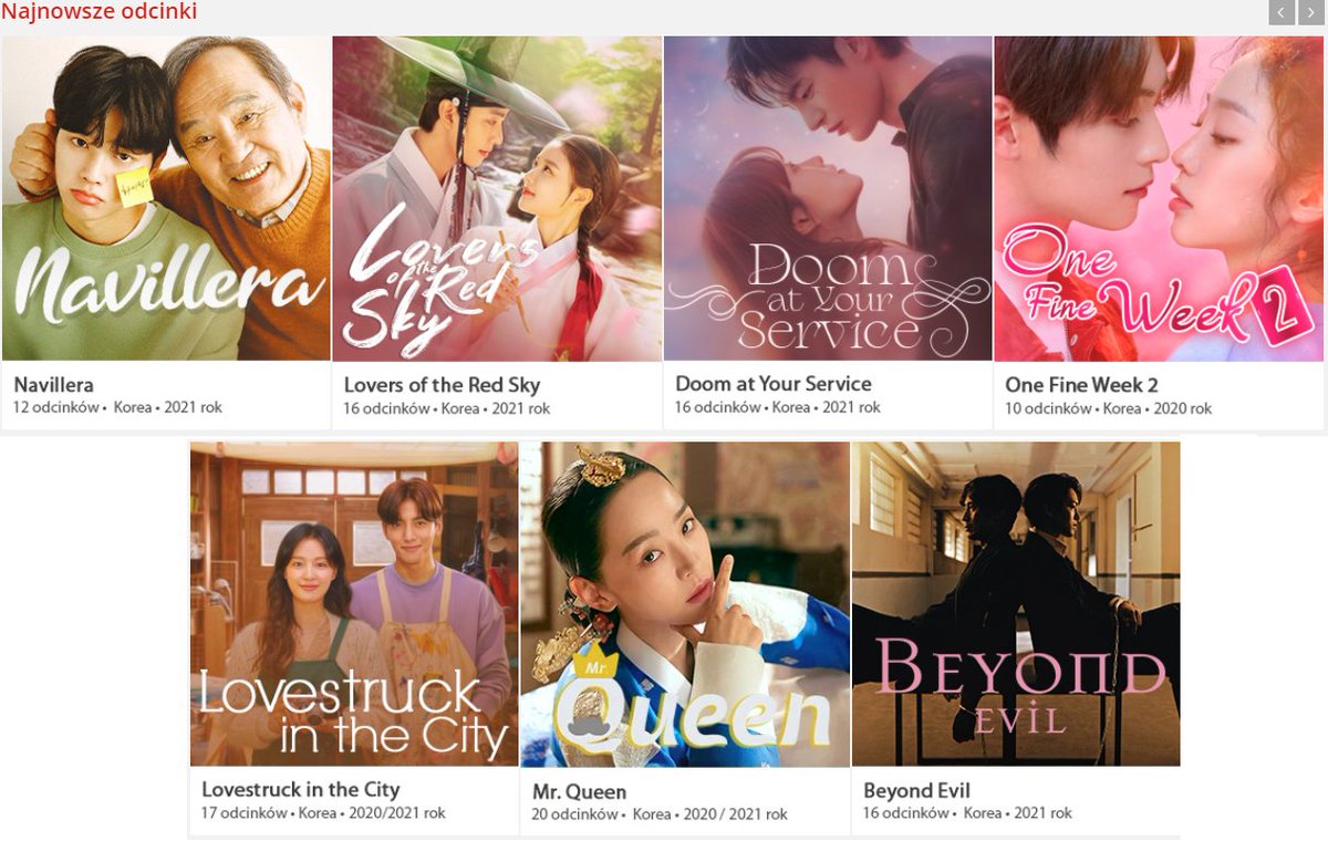 DramaQueenpl's tweet photo. Ostatnio wydane: Update! 🙀🙀
#BeyondEvil: 11
#MrQueen : 9
#lovestruckinthecity : 13-17 FINAŁ
#OneFineWeek2 : 3-6
#DoomAtYourService: 9
#LoversOfTheRedSky: 1- 3 PREMIERA
#Navillera: 9
#DramaQueenPL #DQPL #napisypl #kdrama #tlumaczeniepl https://t.co/3GrlSG2X5I